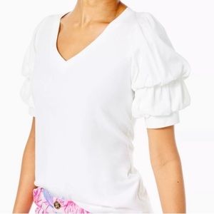 NEW Lilly Pulitzer White Dicola Top. Size Medium